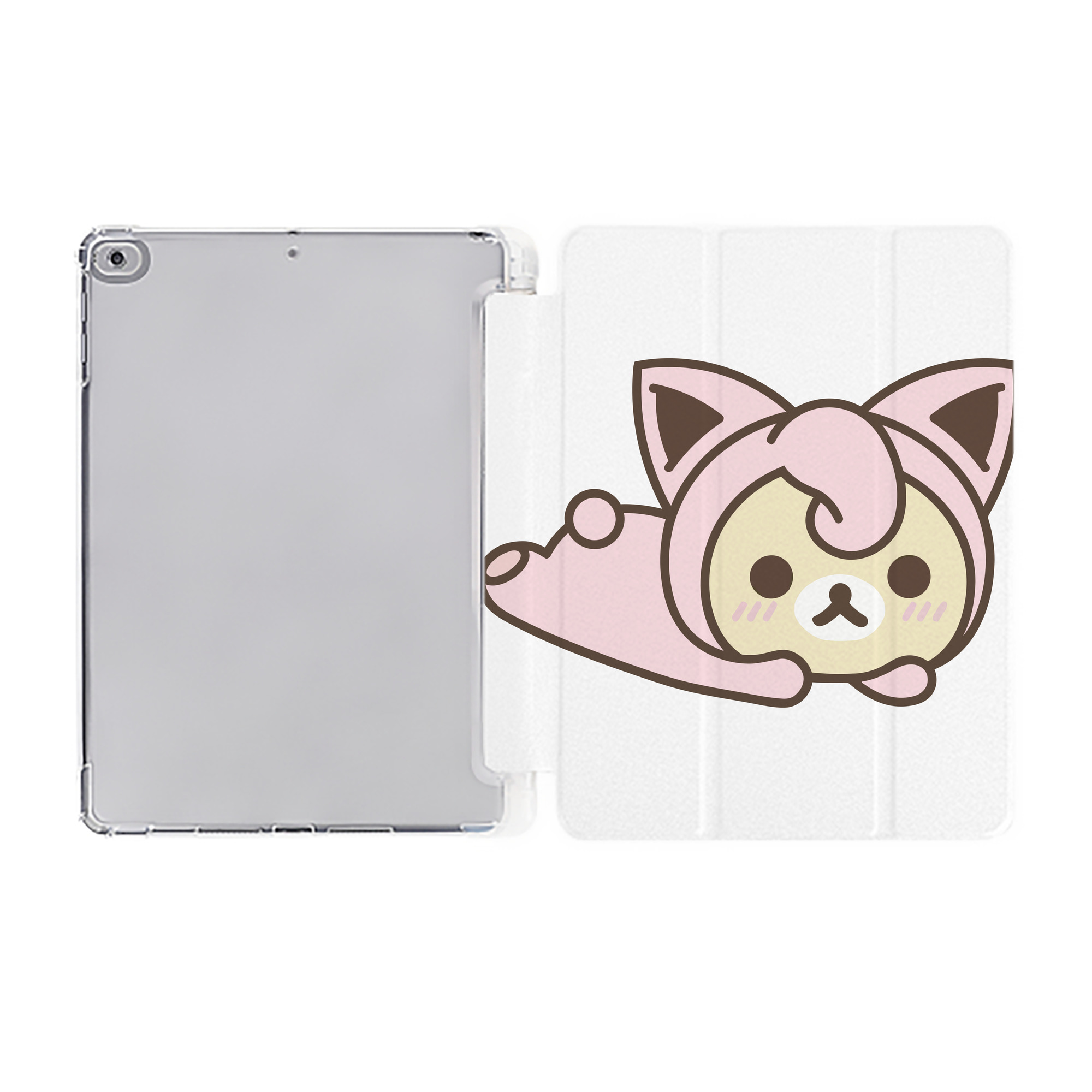 （画像用） リラックマ リラックマ キイロイトリ Rilakkuma Korilakkuma Kiiroitori IPad ケース ペン収納付き 三つ折りスタンド PUレザー×シリコン 対応機種9.5/10.5/10.9インチ